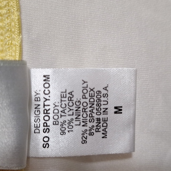 Kinesis made in USA lined floral workout halter tank top - M - light yellow - Picture 3 of 9